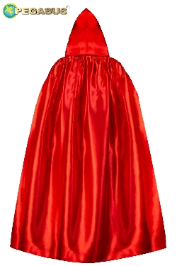 MANTELLO CAPPUCCIO DOUBLE ROSSO-NERO ADULTO